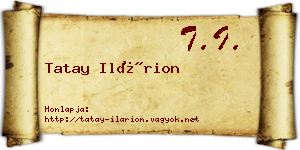 Tatay Ilárion névjegykártya